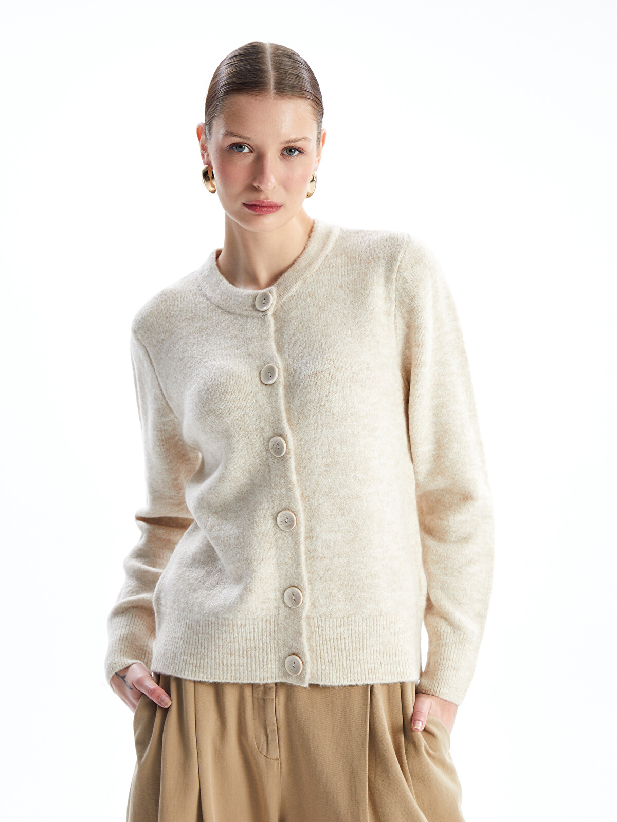 LCWAIKIKI Basic Crew Neck Plain Long Sleeve Women's Knitwear