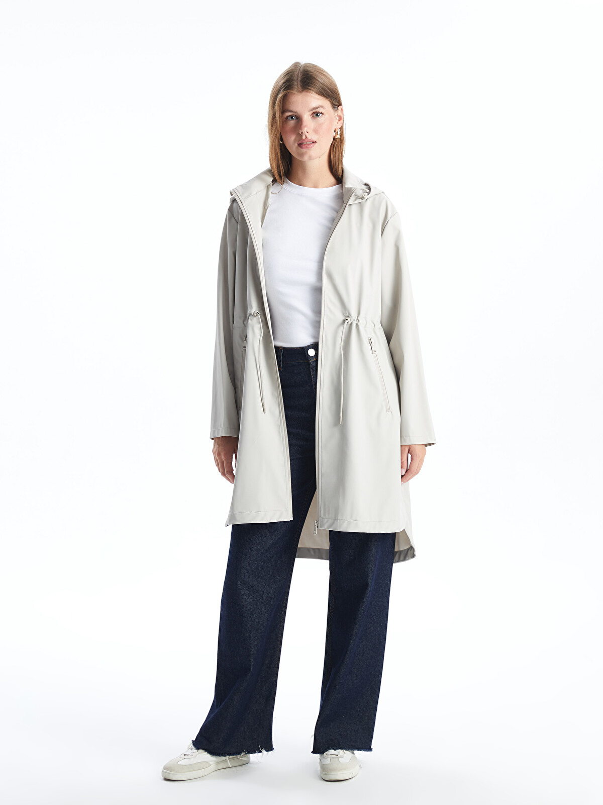 LCWAIKIKI Classic Women's Hooded Plain Raincoat - W40754Z8-G6W