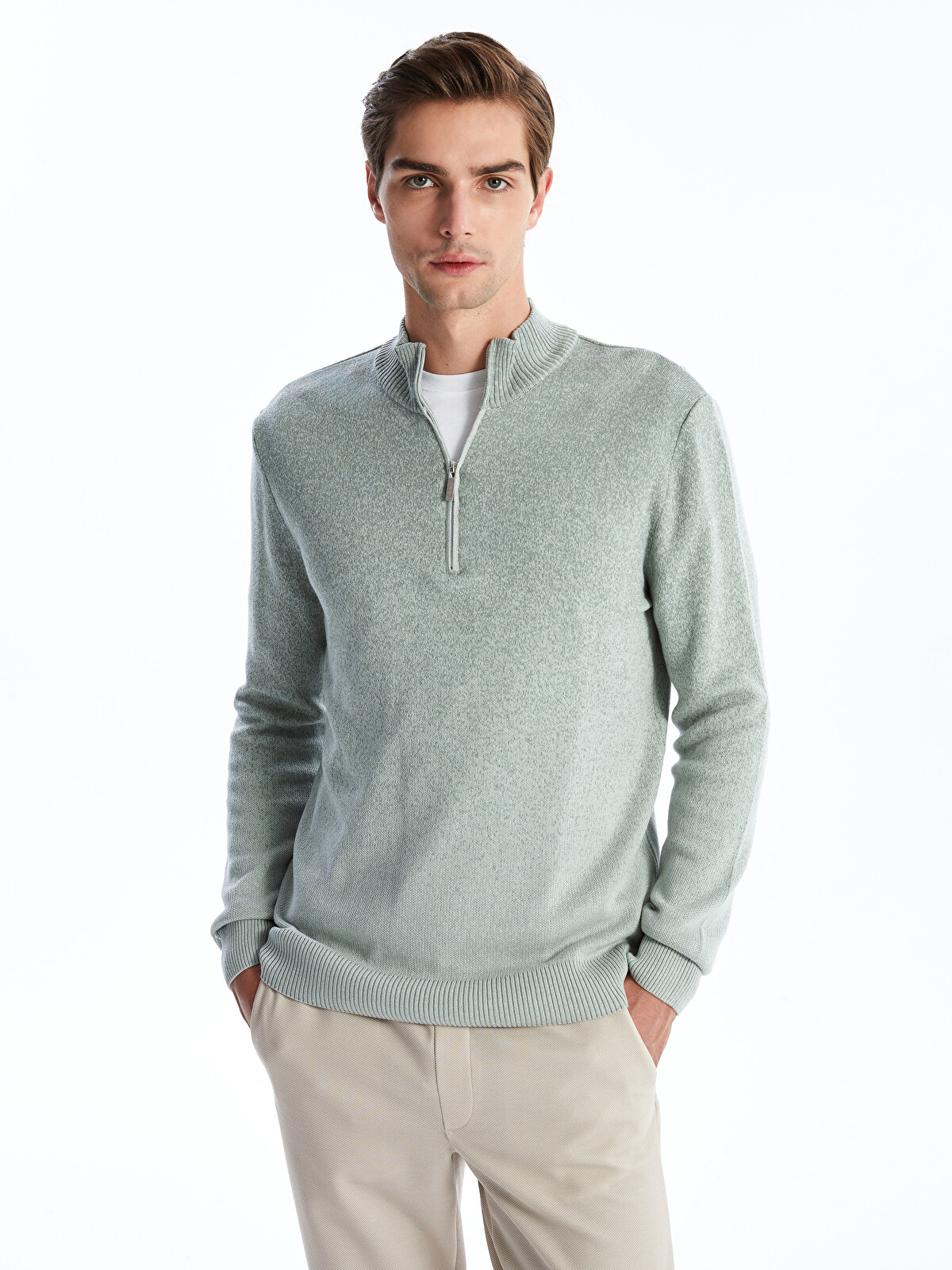 LCW Vision Funnel Neck Long Sleeve Men's Knitwear Sweater