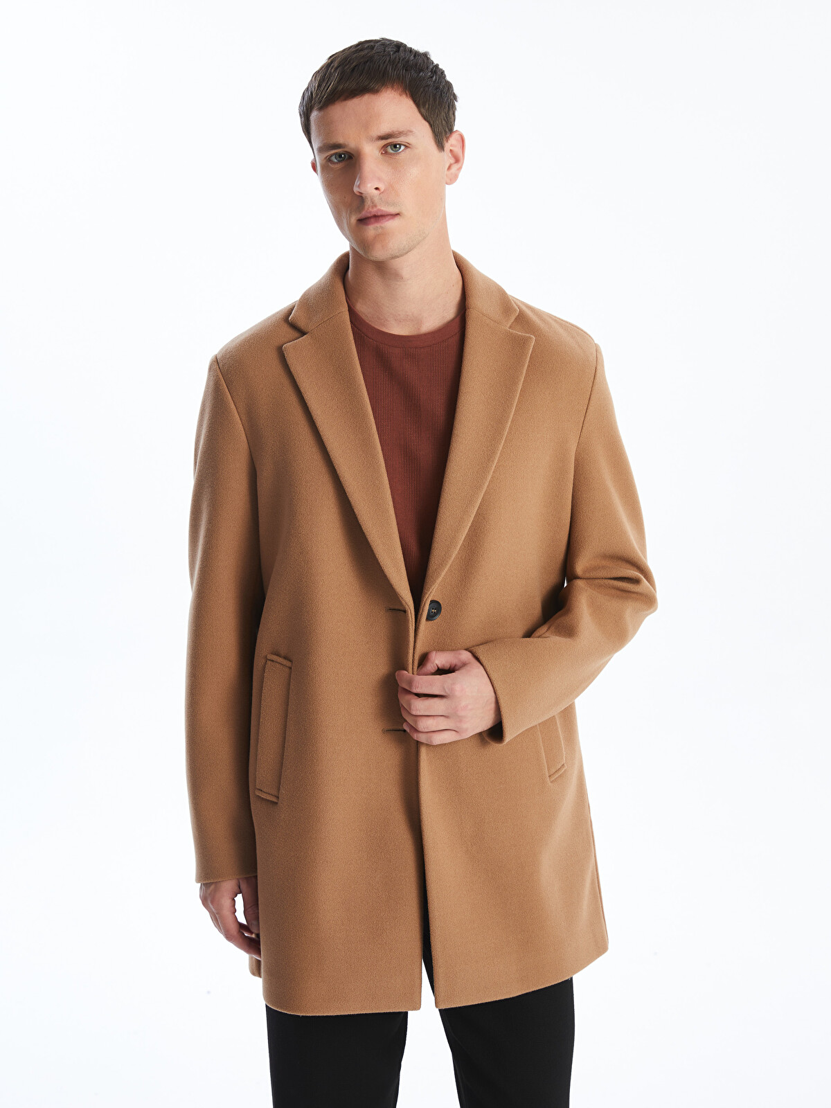 LCW Vision Standard Fit Jacket Collar Men's Cachet Coat - W40864Z8
