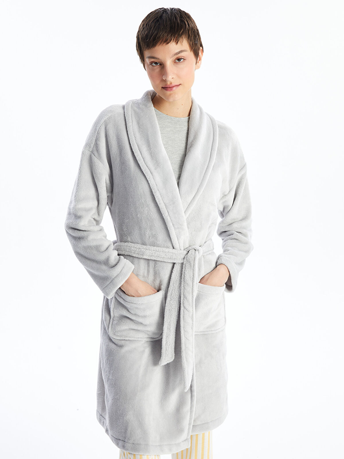 LCW DREAM Şal Yaka Pelüş Kadın Sabahlık -W41552Z8-CT3 | LCW