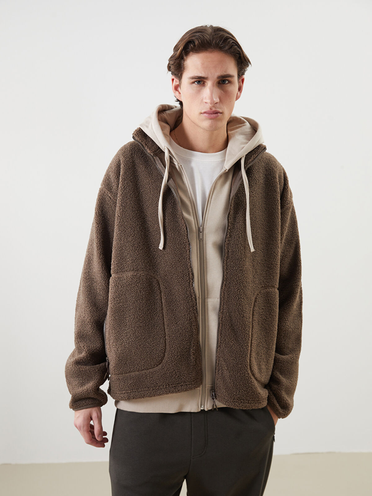 J.S.B ジップパーカー XSIDE Hooded Long Sleeve Men's Zip-Up Sweatshirt -W41718Z8