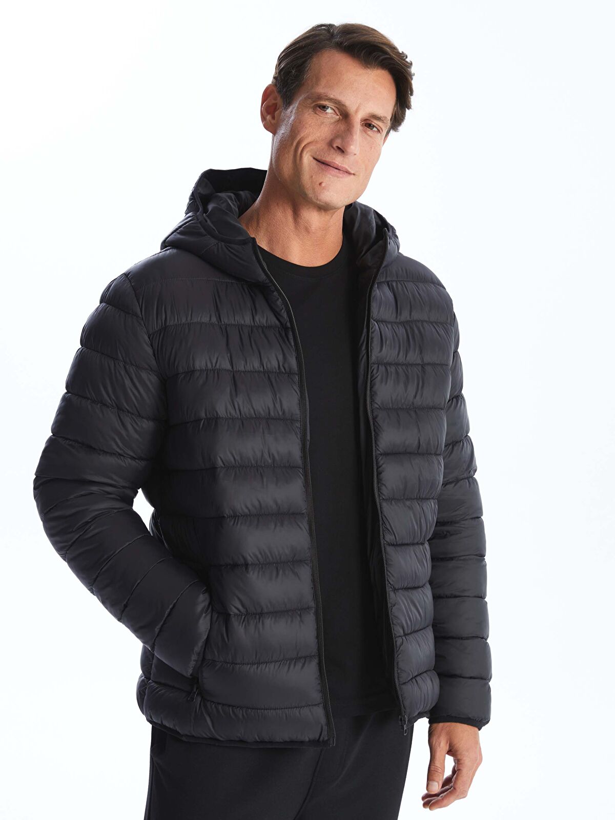 【関税込み】Factor’s フーディ & ジップアップ LC Waikiki Standard Fit Hooded Men's Puffer Coat -W41905Z8