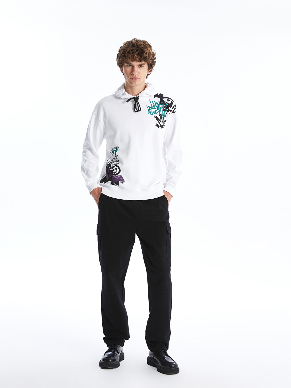XSIDE Long Sleeve Printed Men's Thick Hoodie -W42321Z8-Q6K
