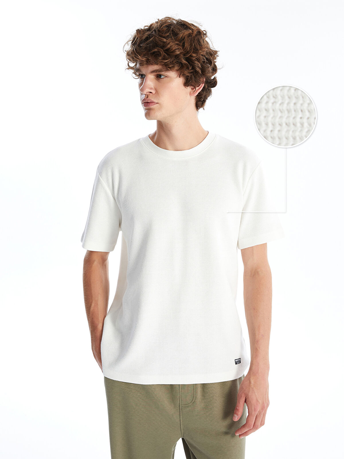 XSIDE Crew Neck Short Sleeve Men's Textured T-Shirt