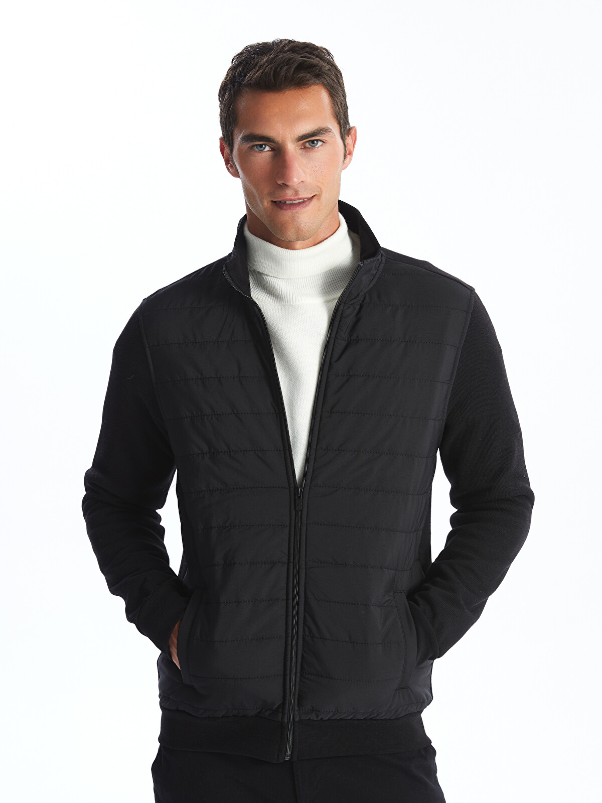 LCWAIKIKI Classic Funnel Neck Long Sleeve Men's Thick Zip-Up