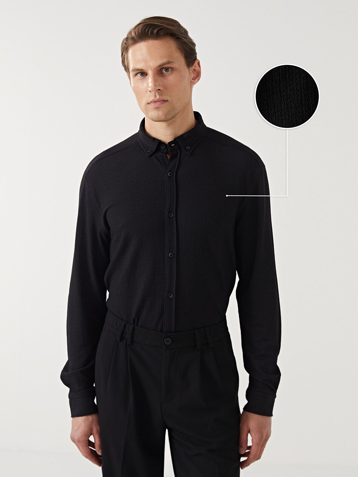 LCW Vision Regular Fit Long Sleeve Men's Textured Shirt - W43367Z8