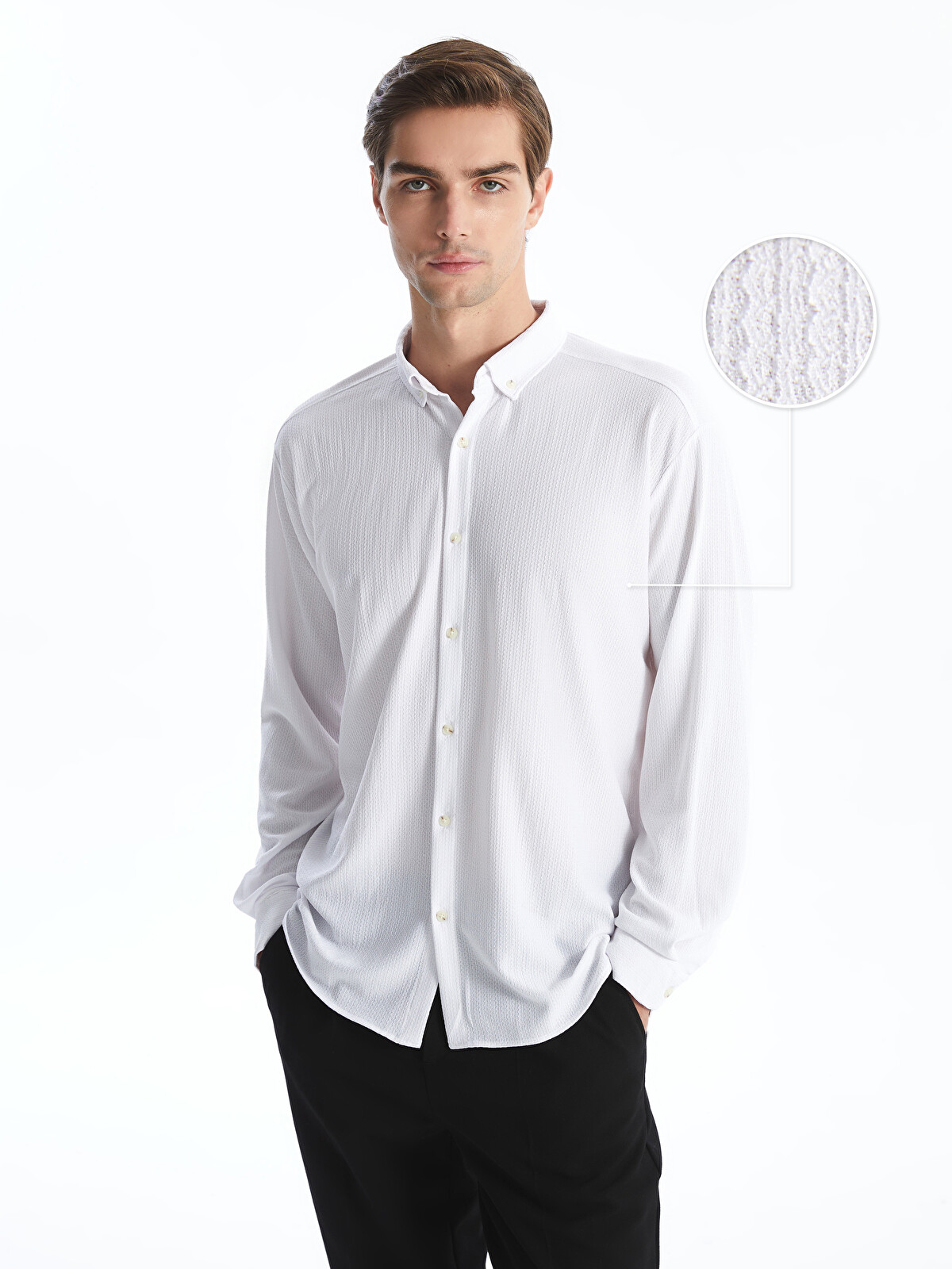 LCW Vision Regular Fit Long Sleeve Men's Textured Shirt - W43367Z8
