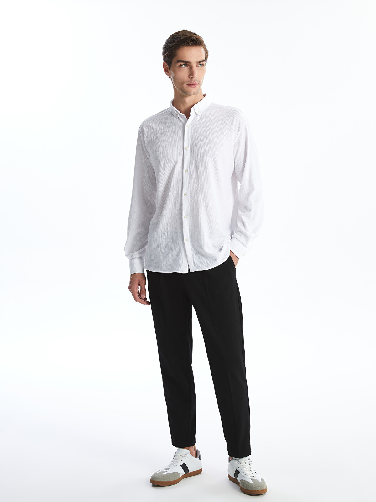LCW Vision Regular Fit Long Sleeve Men's Textured Shirt - W43367Z8
