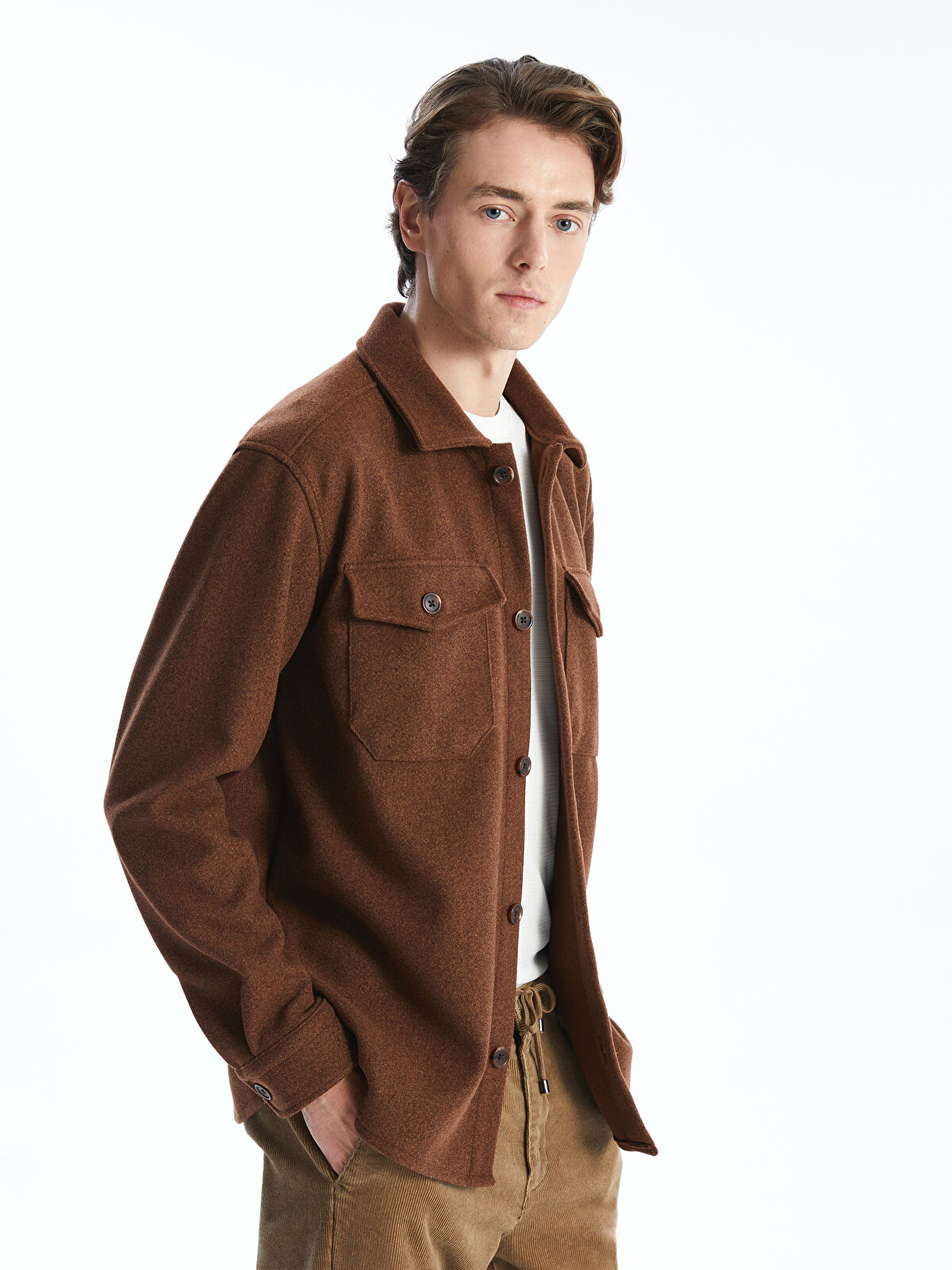 LCW Vision Regular Fit Long Sleeve Cachet Men's Shirt Jacket