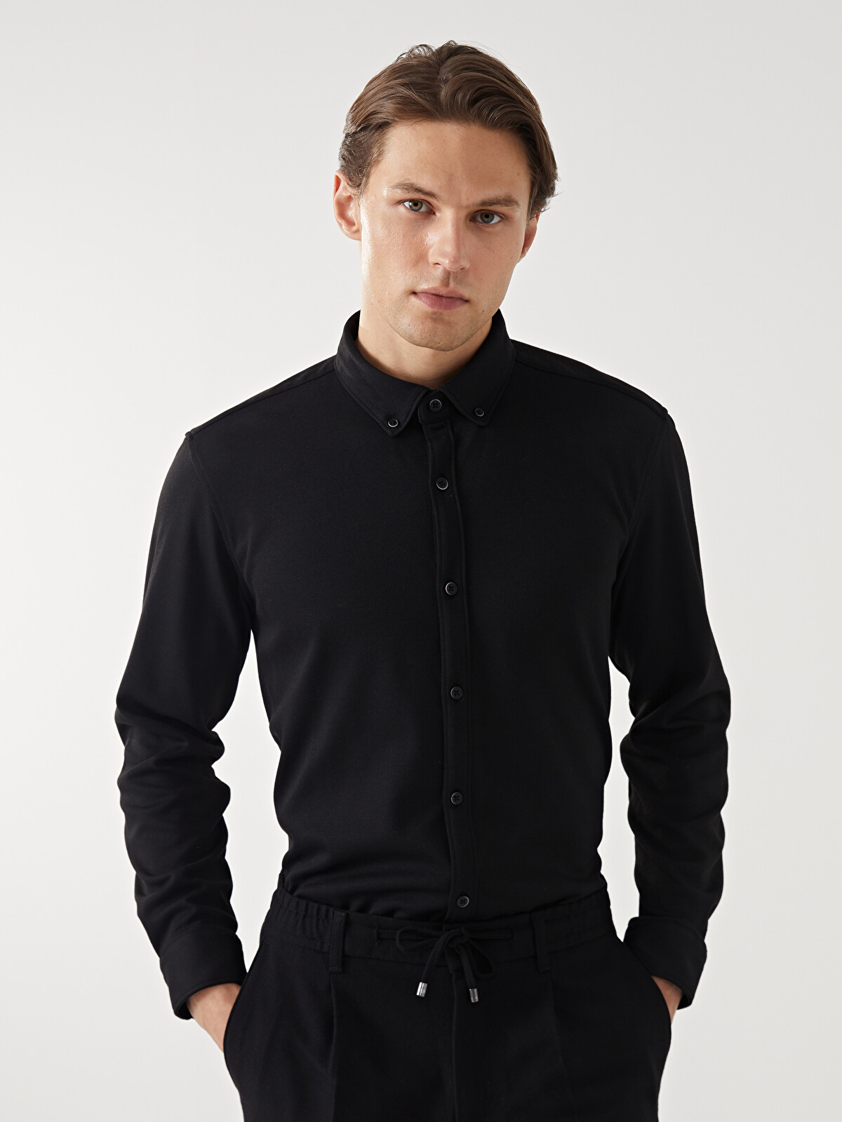 LCW Vision Slim Fit Long Sleeve Men's Shirt - W43374Z8-CVL | LC