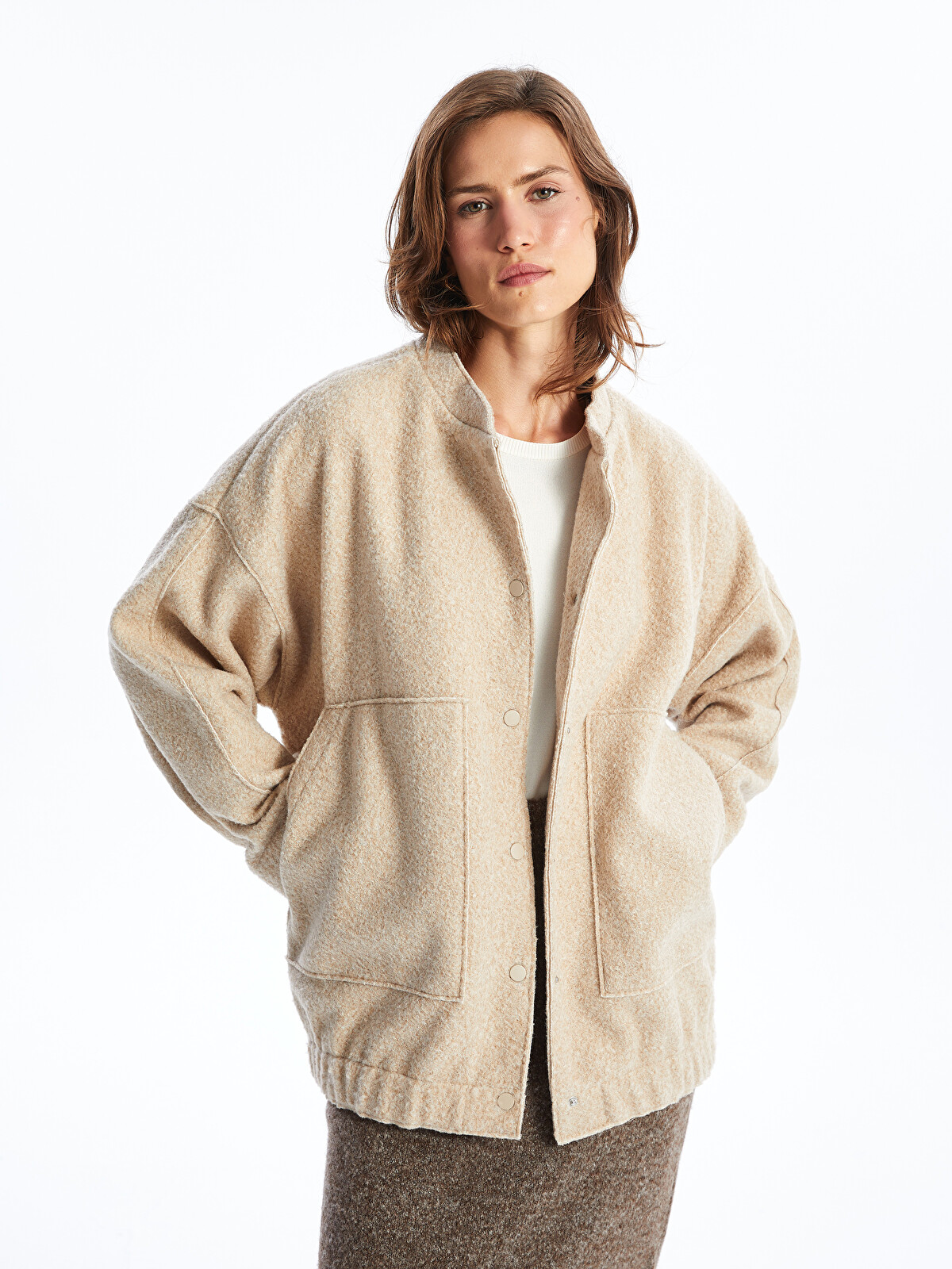 LCWAIKIKI Classic College Collar Oversize Women's Bomber Jacket