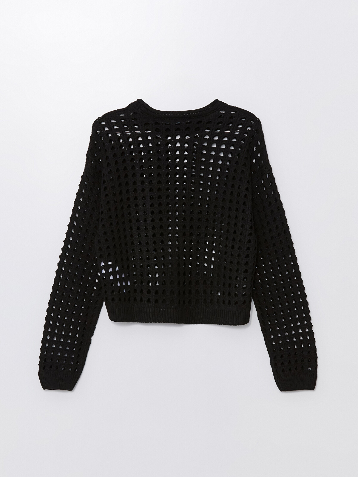 XSIDE Crew Neck Hole-Knitted Long Sleeve Women's Knitwear Sweater