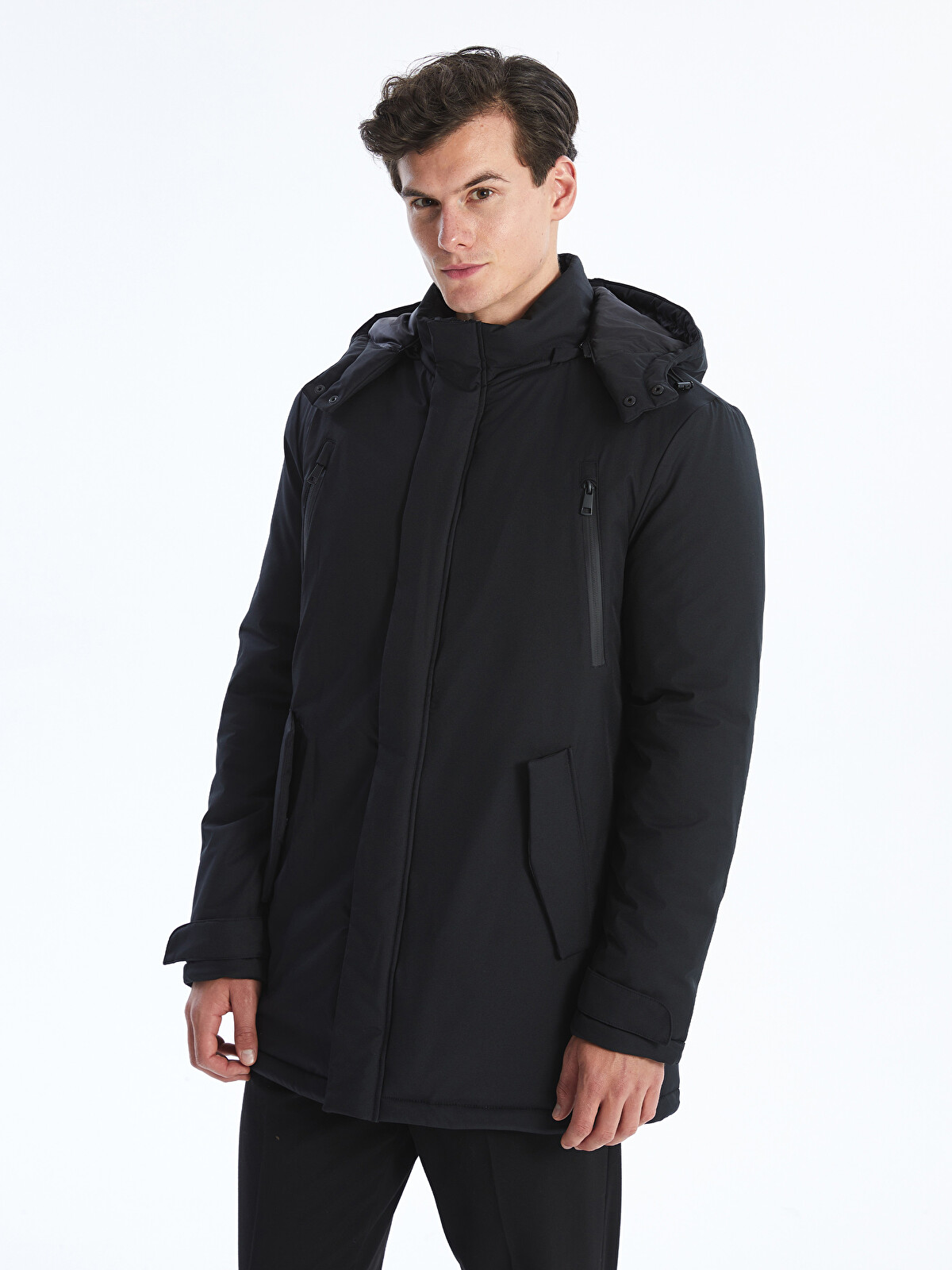 SOUTHBLUE Standard Fit Hooded Men's Coat - W44231Z8-CVL - LC Waikiki