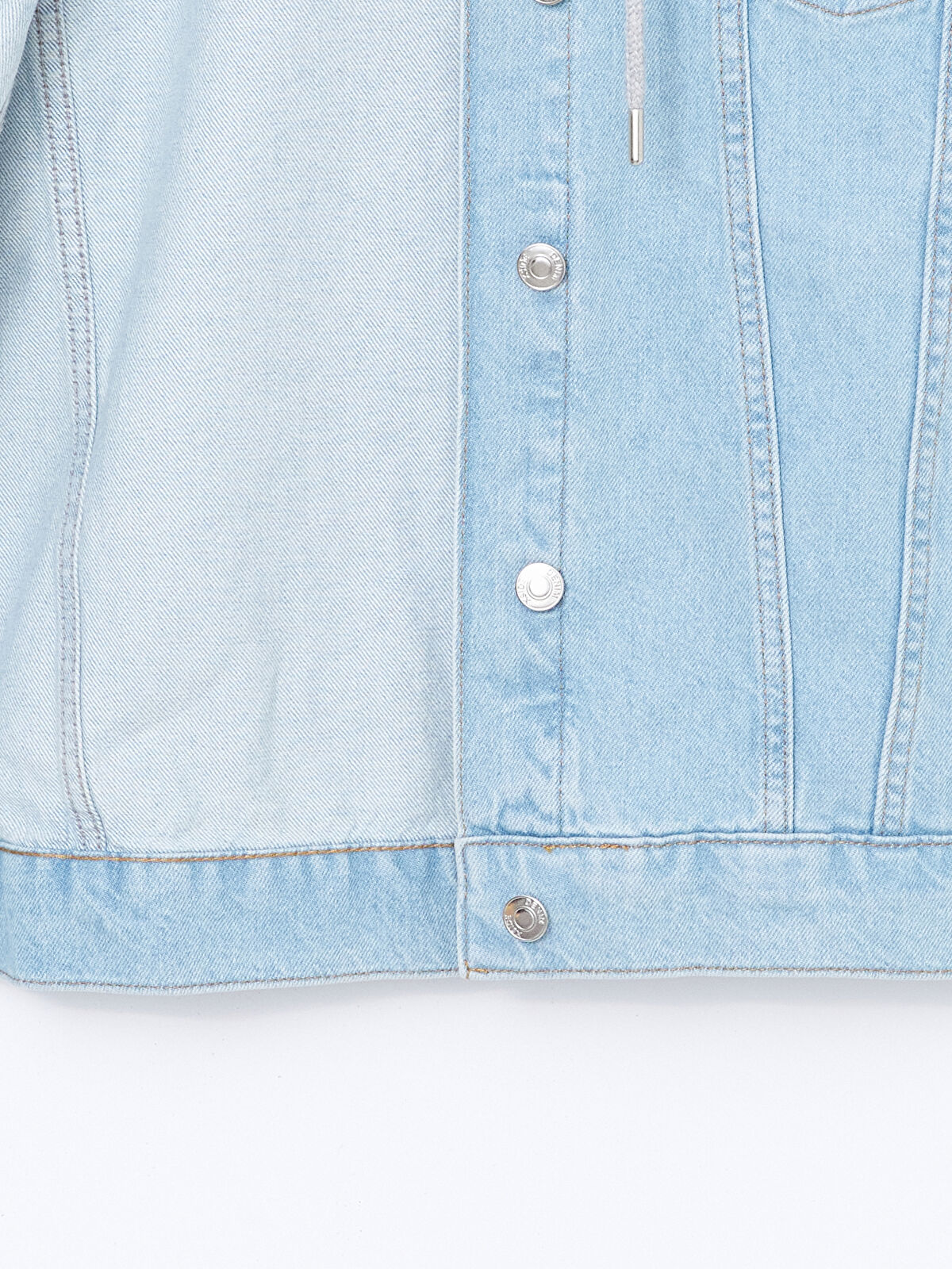 XSIDE Mavi Kapüşonlu Kadın Jean Ceket - W46183Z8-SX1 | LCW