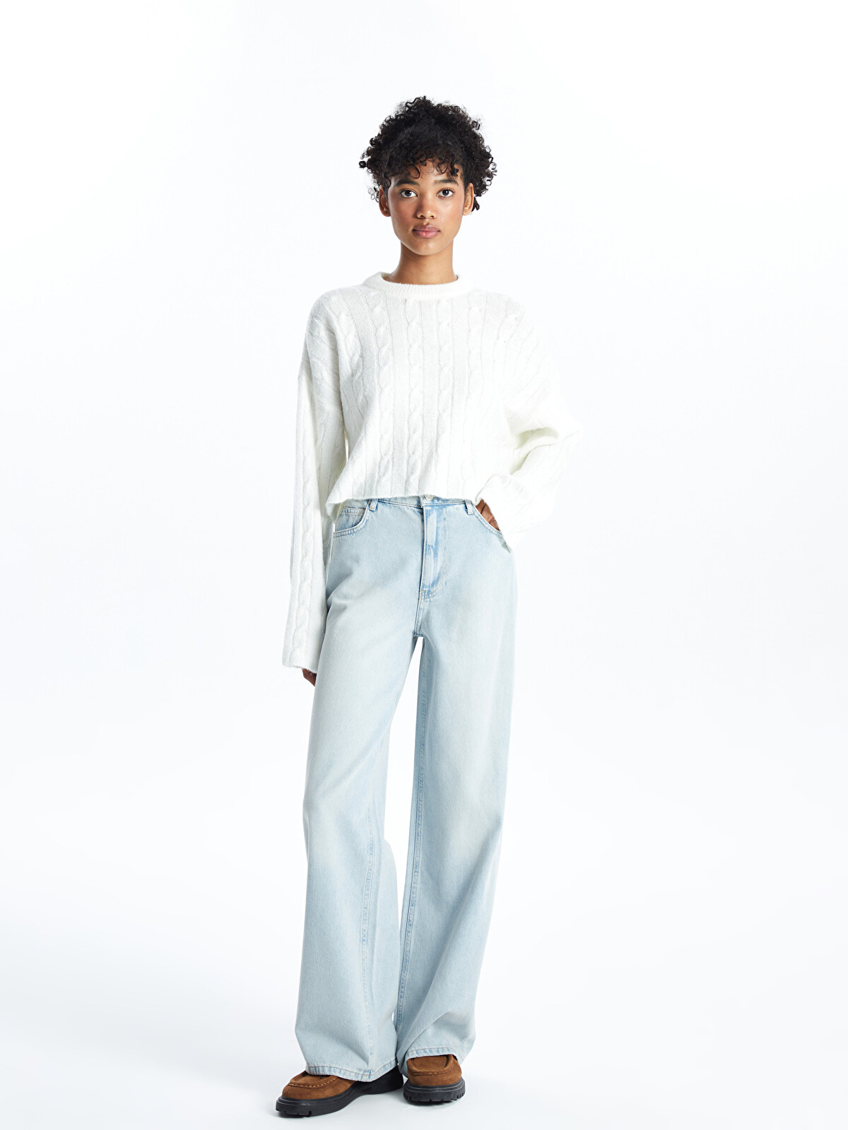 XSIDE Mavi Wideleg Kadın Jean Pantolon - W46188Z8-K9M | LCW