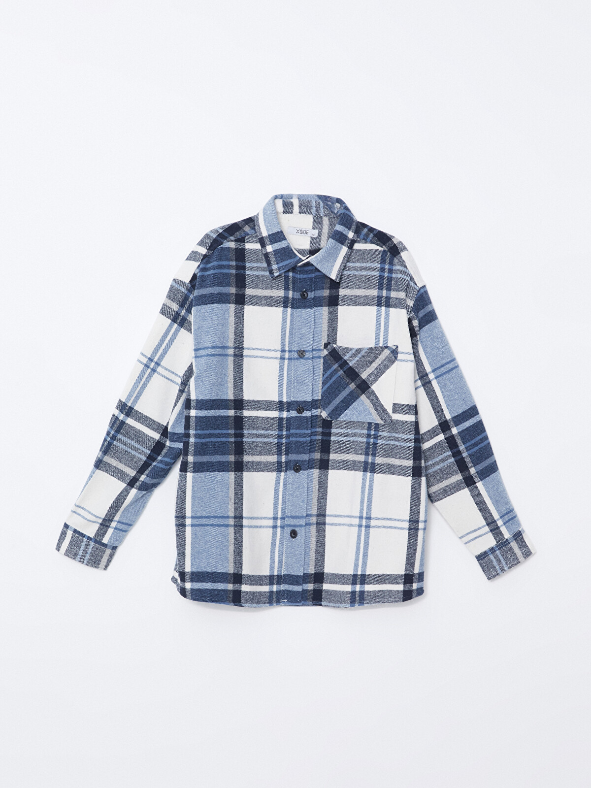 XSIDE Relaxed Fit Long Sleeve Plaid Men's Flannel Shirt Jacket