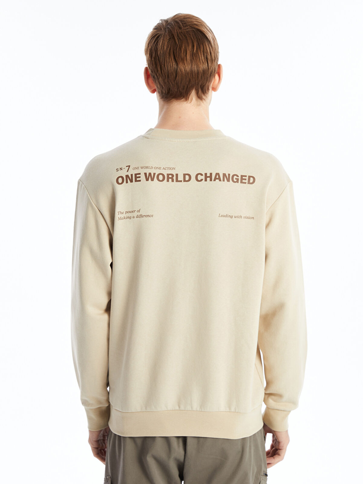 定番 XSIDE -W46845Z8-RKE Sweatshirt Thick Men's Printed Neck Crew ミュージシャン