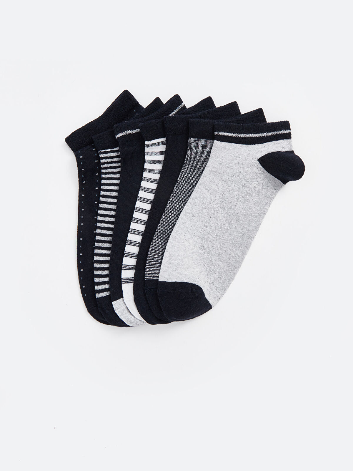 LCW ACCESSORIES Striped Men's Trainer Socks 7 Pack -W47252Z8