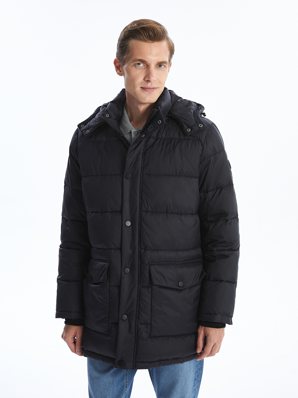 LCWAIKIKI Classic Regular Fit Hooded Men's Overcoat - W47734Z8-CVL