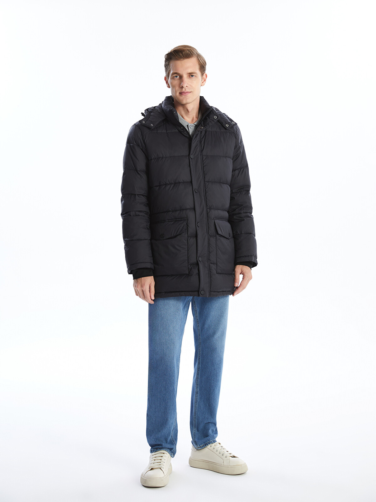 LCWAIKIKI Classic Regular Fit Hooded Men's Overcoat - W47734Z8-CVL