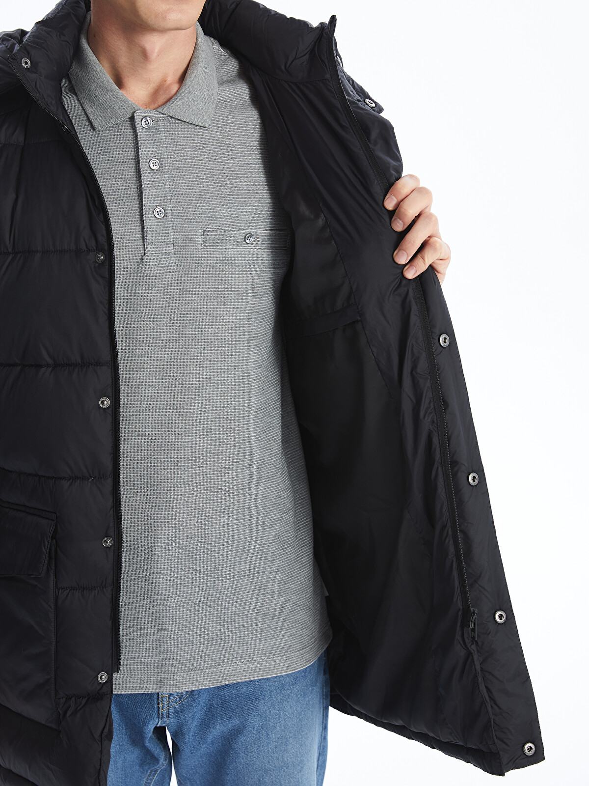 LCWAIKIKI Classic Regular Fit Hooded Men's Overcoat - W47734Z8-CVL