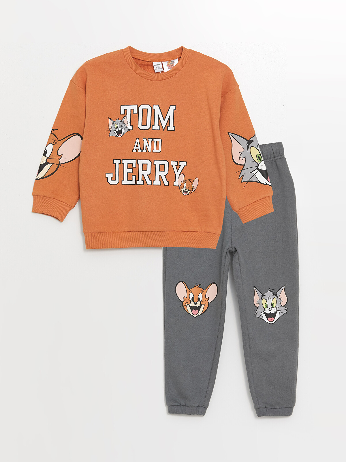 LCW Kids Crew Neck Tom And Jerry Printed Boys' Sweatshirt And