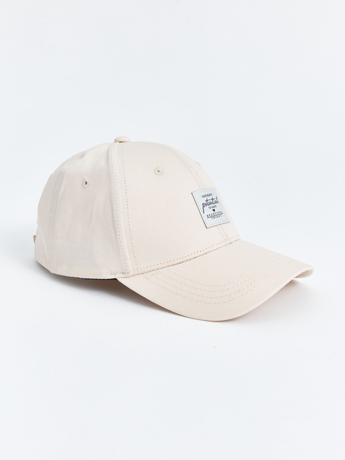 LCW ACCESSORIES Bej Yazı Nakışlı Kadın Kep Şapka - W48778Z8-CR8 | LCW