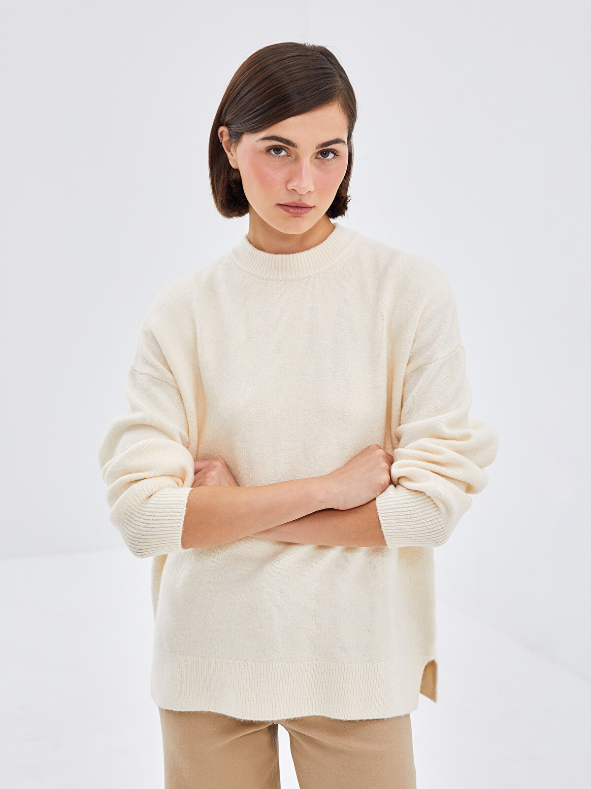 LCW Vision Crew Neck Oversize Women's Knitwear Sweater - W48784Z8