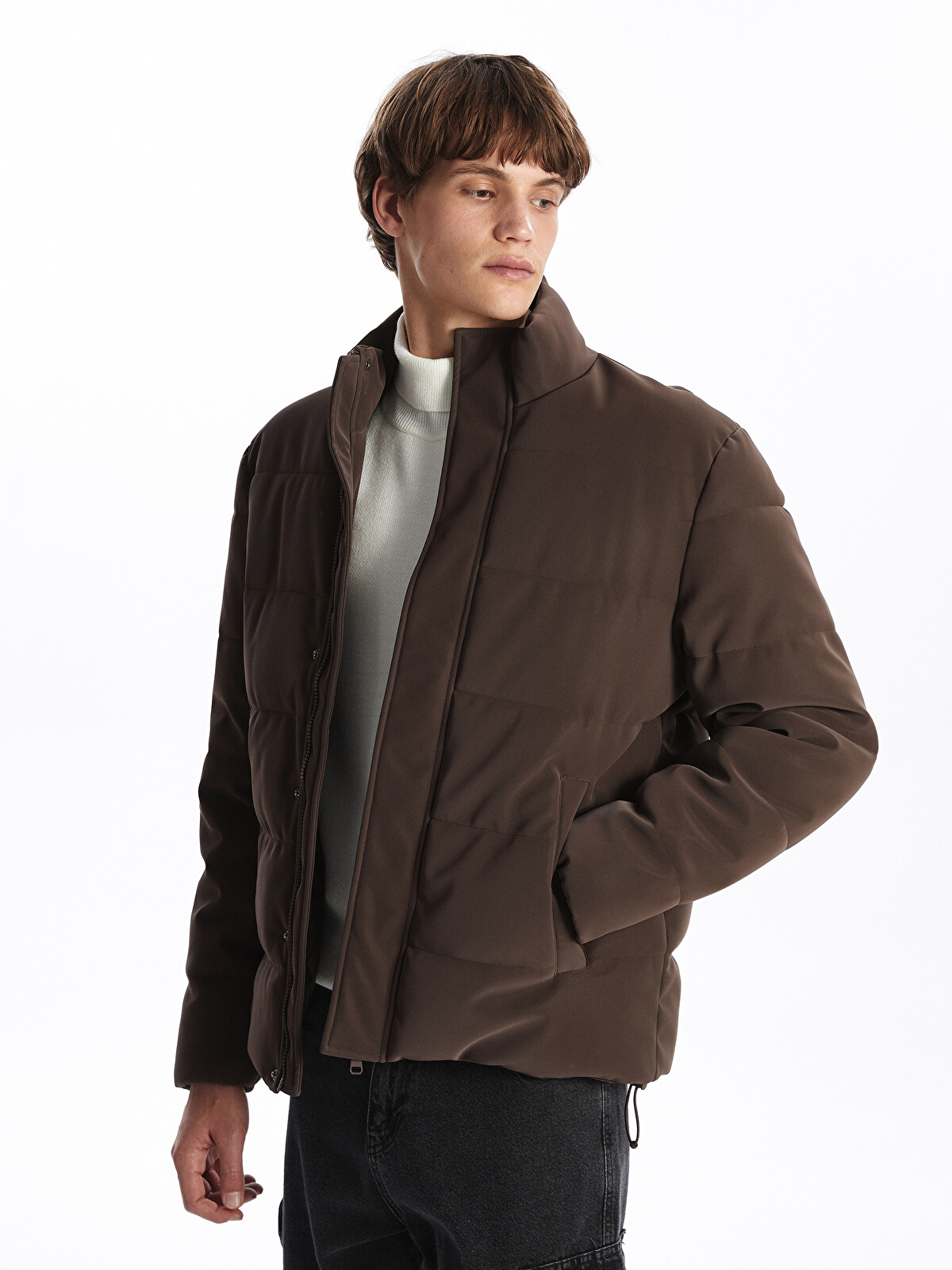 XSIDE Standard Fit Funnel Neck Men's Puffer Coat - W49432Z8-R3C