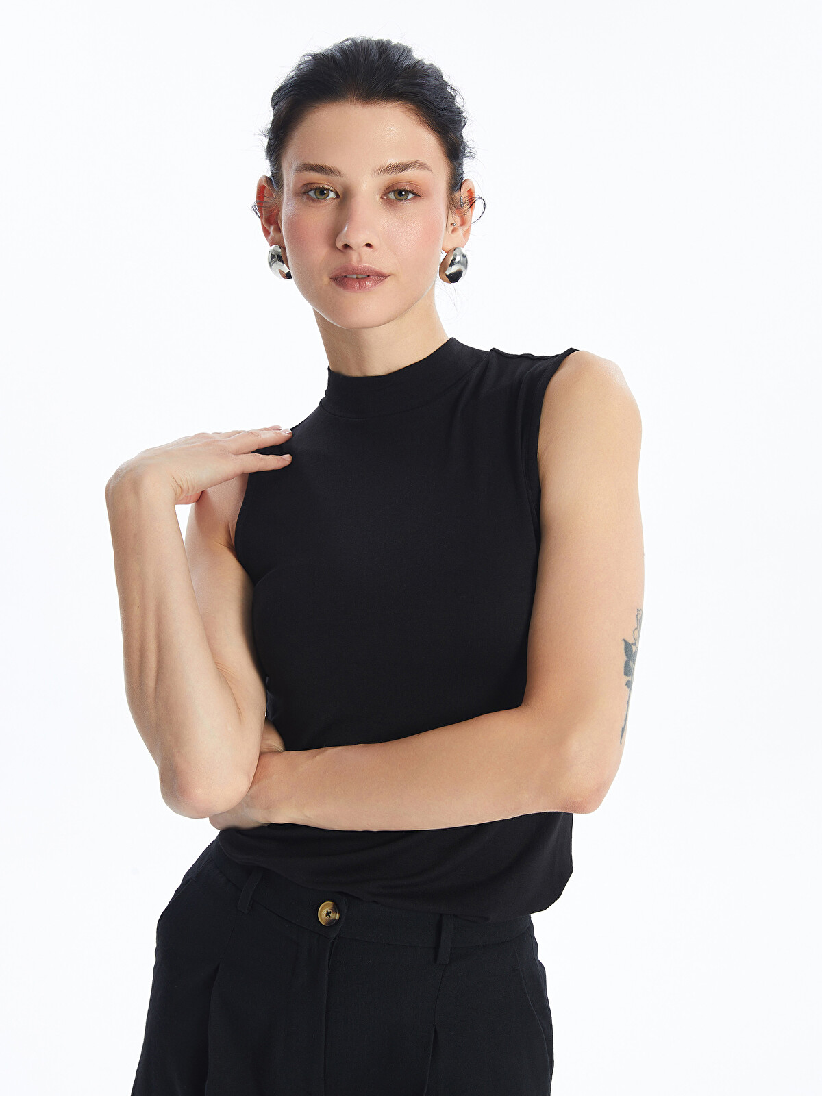 LCW EVERYDAY Funnel Neck Women's Tank Top - W49664Z8-CVL | LC Waikiki