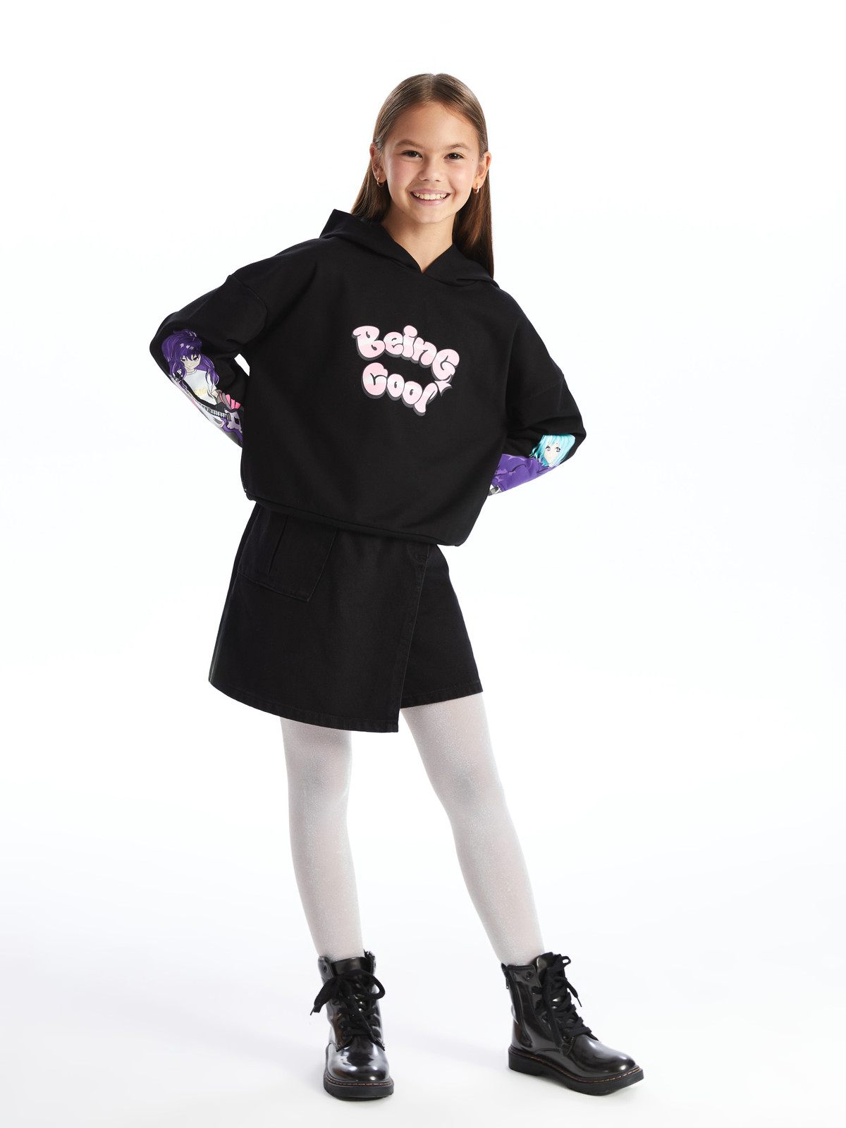 Waikiki★ LCW Kids Hooded Girls' Thick Sweatshirt - W49700Z4-CVL | LC Waikiki