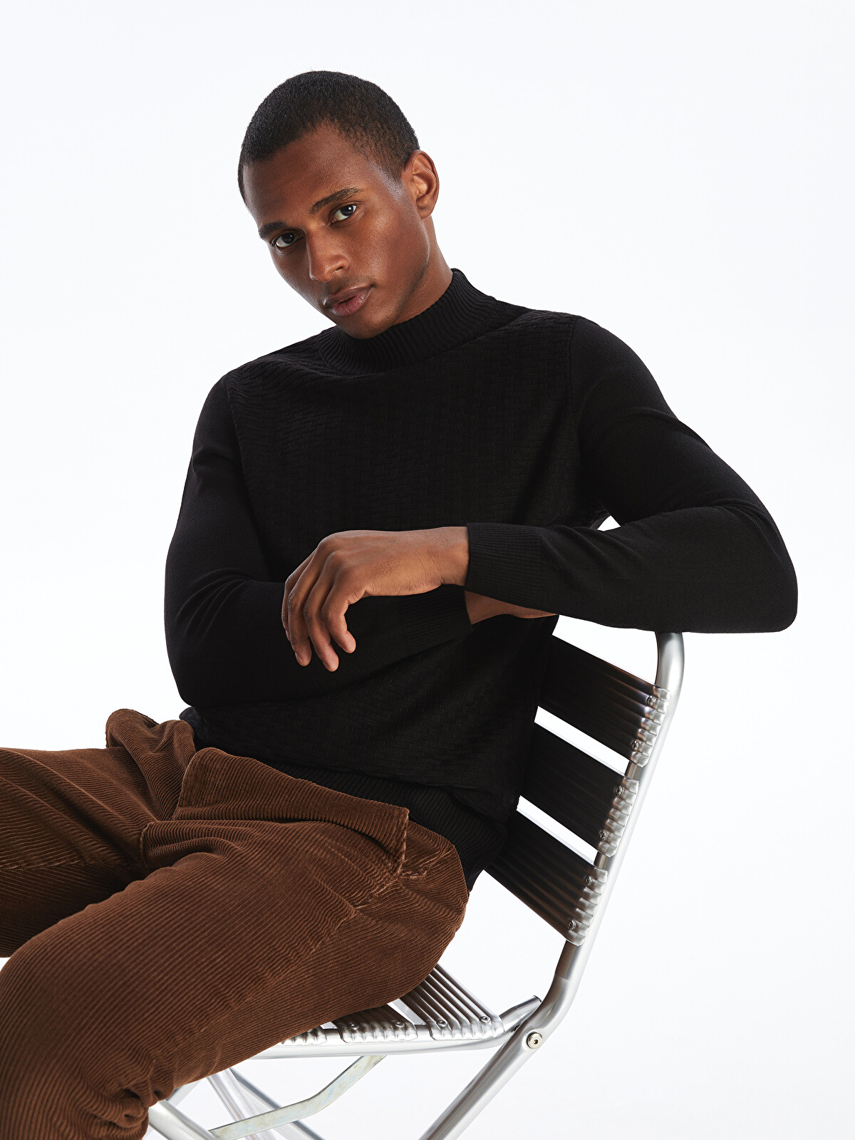 SOUTHBLUE Half Turtleneck Long Sleeve Men's Knitwear Sweater