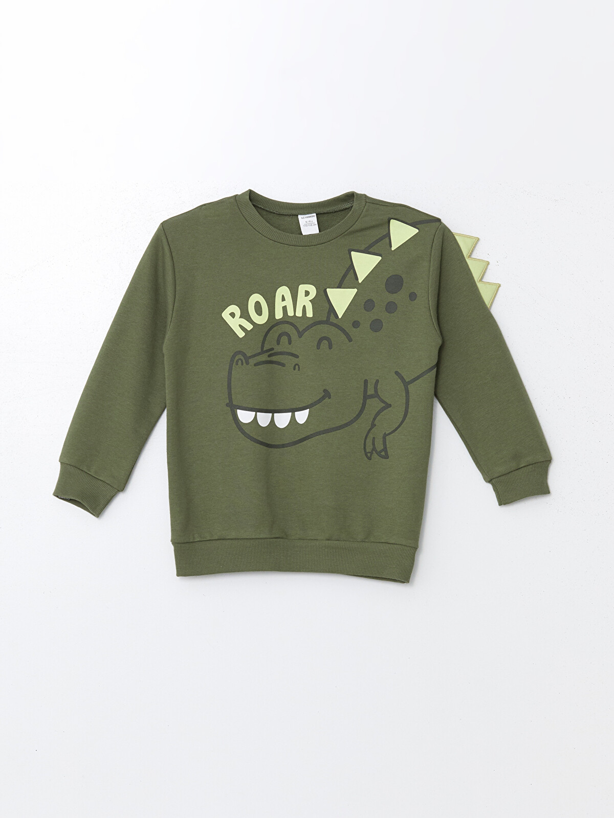 @kidzeページ LCW Kids Haki Bisiklet Yaka Baskılı Erkek Bebek Sweatshirt