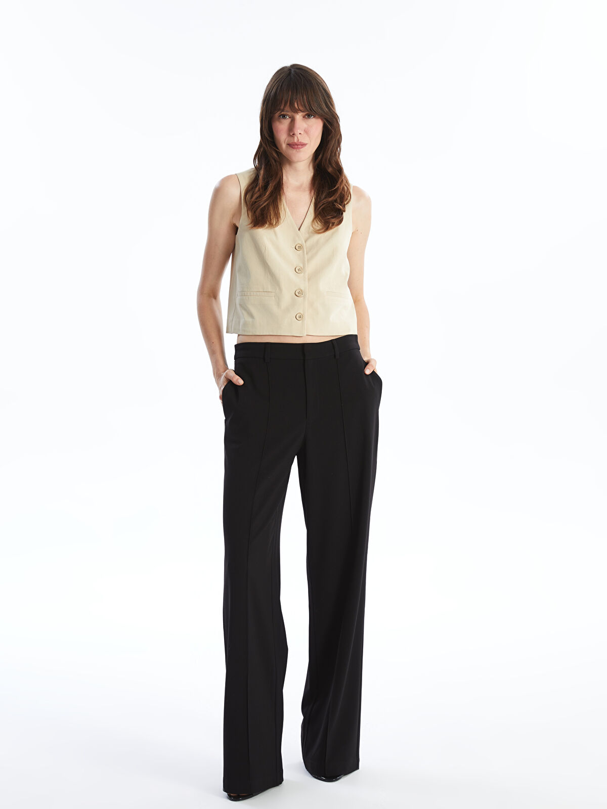 LCW Vision Standard Fit Women's Trousers - W4AL86Z8-CVL - LC Waikiki
