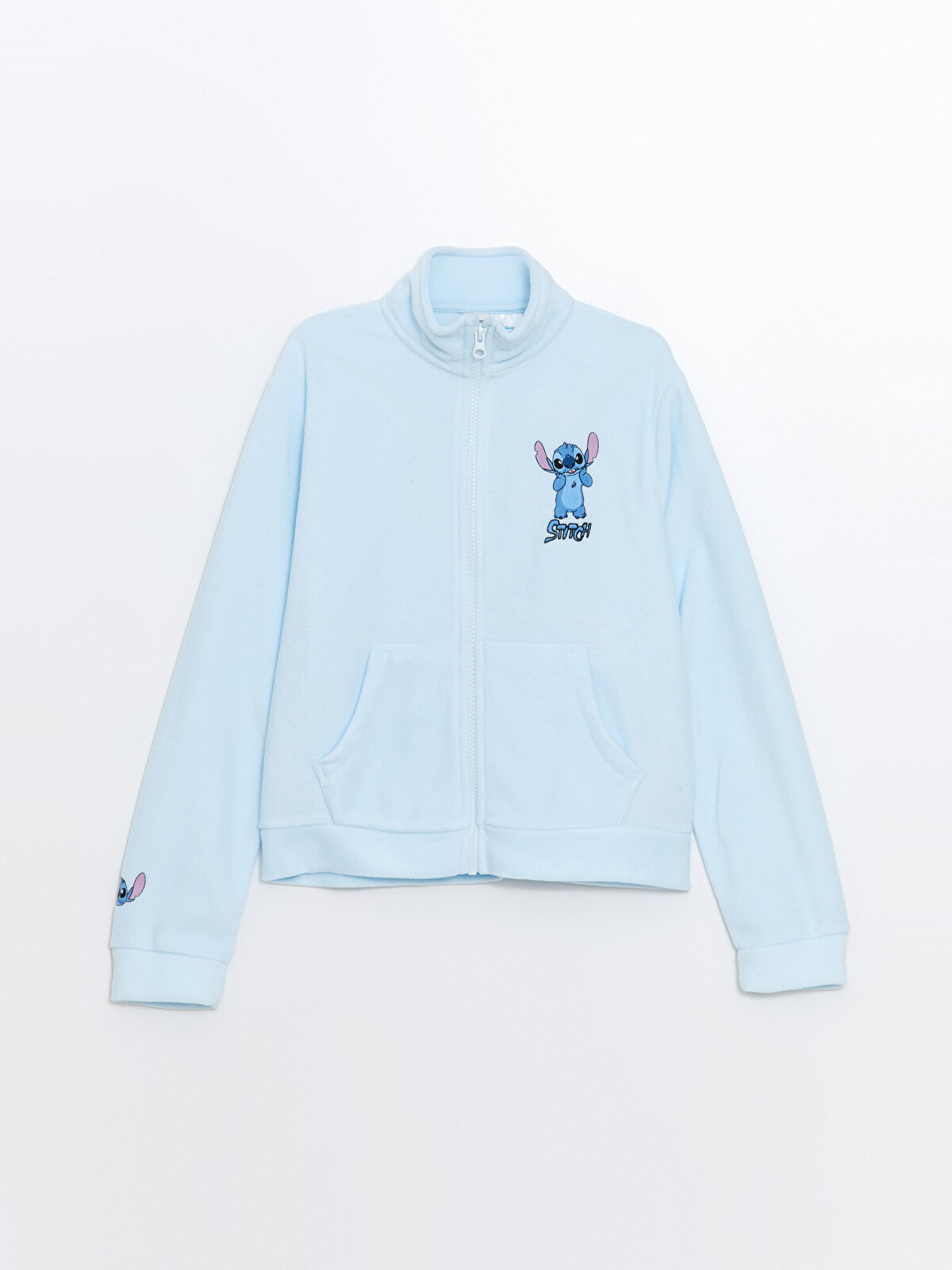 LCW Kids Stitch Baskılı Polar Kız Çocuk Fermuarlı Sweatshirt