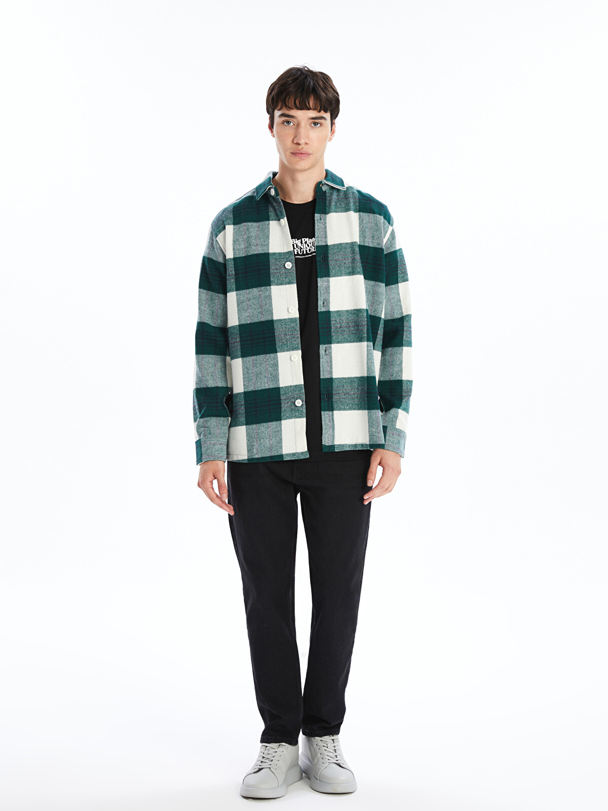 XSIDE Regular Fit Wool Blend Plaid Men's Shirt Jacket - W4AR27Z8