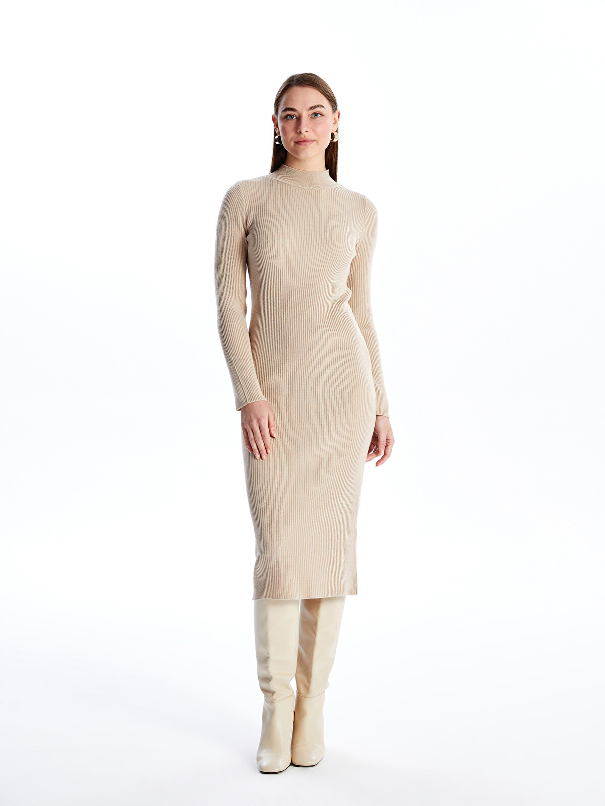LCWAIKIKI Classic Half Turtleneck Women's Knitwear Dress