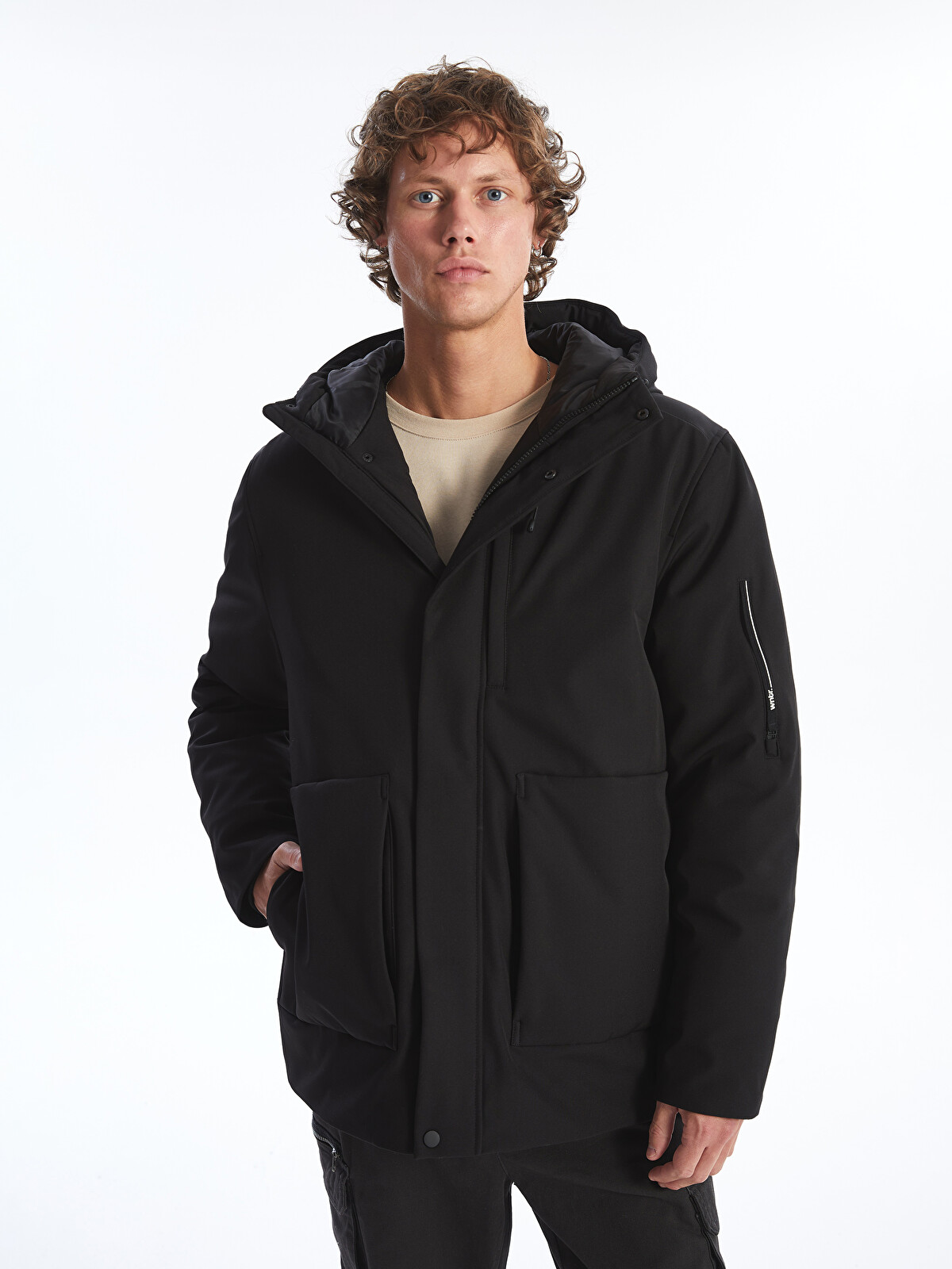 XSIDE Standard Fit Hooded Men's Coat - W4BD67Z8-CVL - LC Waikiki