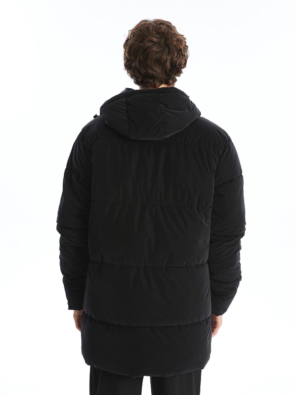 XSIDE Siyah Standart Kalıp Kapüşonlu Erkek Parka - W4BD84Z8-CVL | LCW