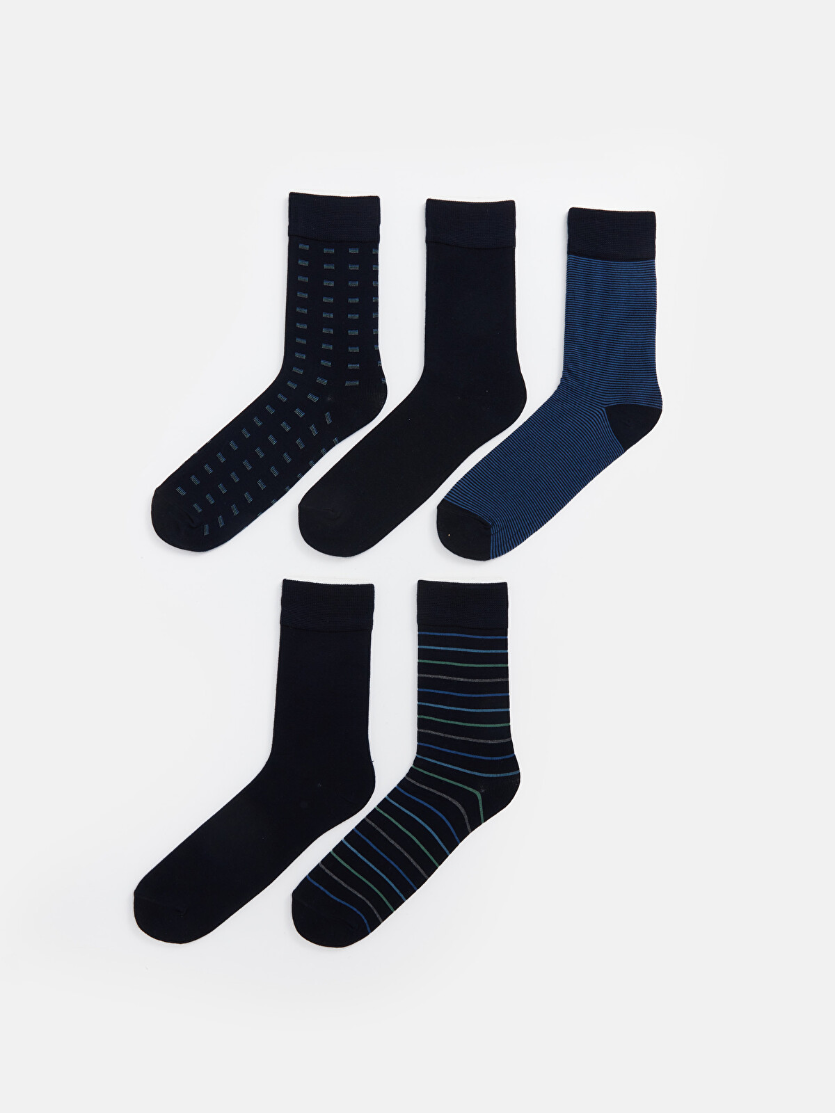 LCW ACCESSORIES Striped Bamboo Men's Ankle Socks 5 Pack - W4BO85Z8