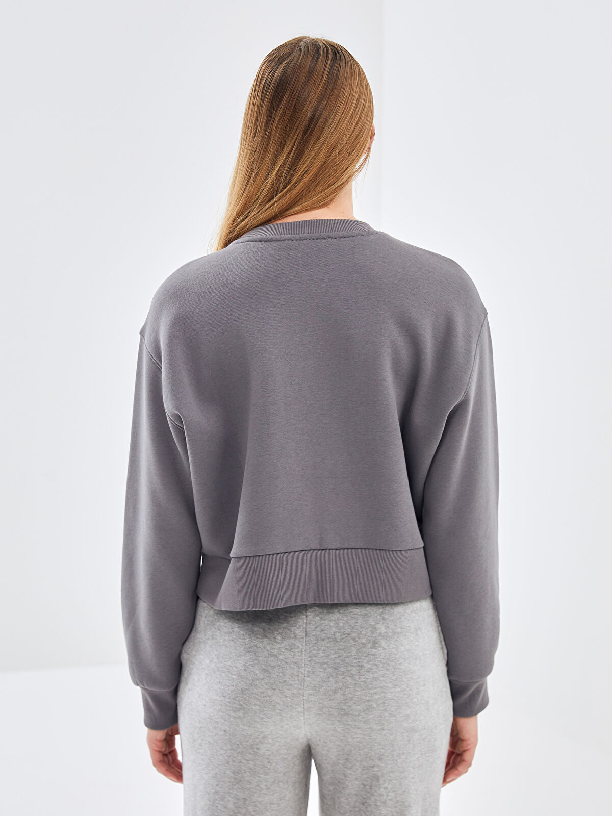 LCW Vision Crew Neck Printed Oversize Women's Thick