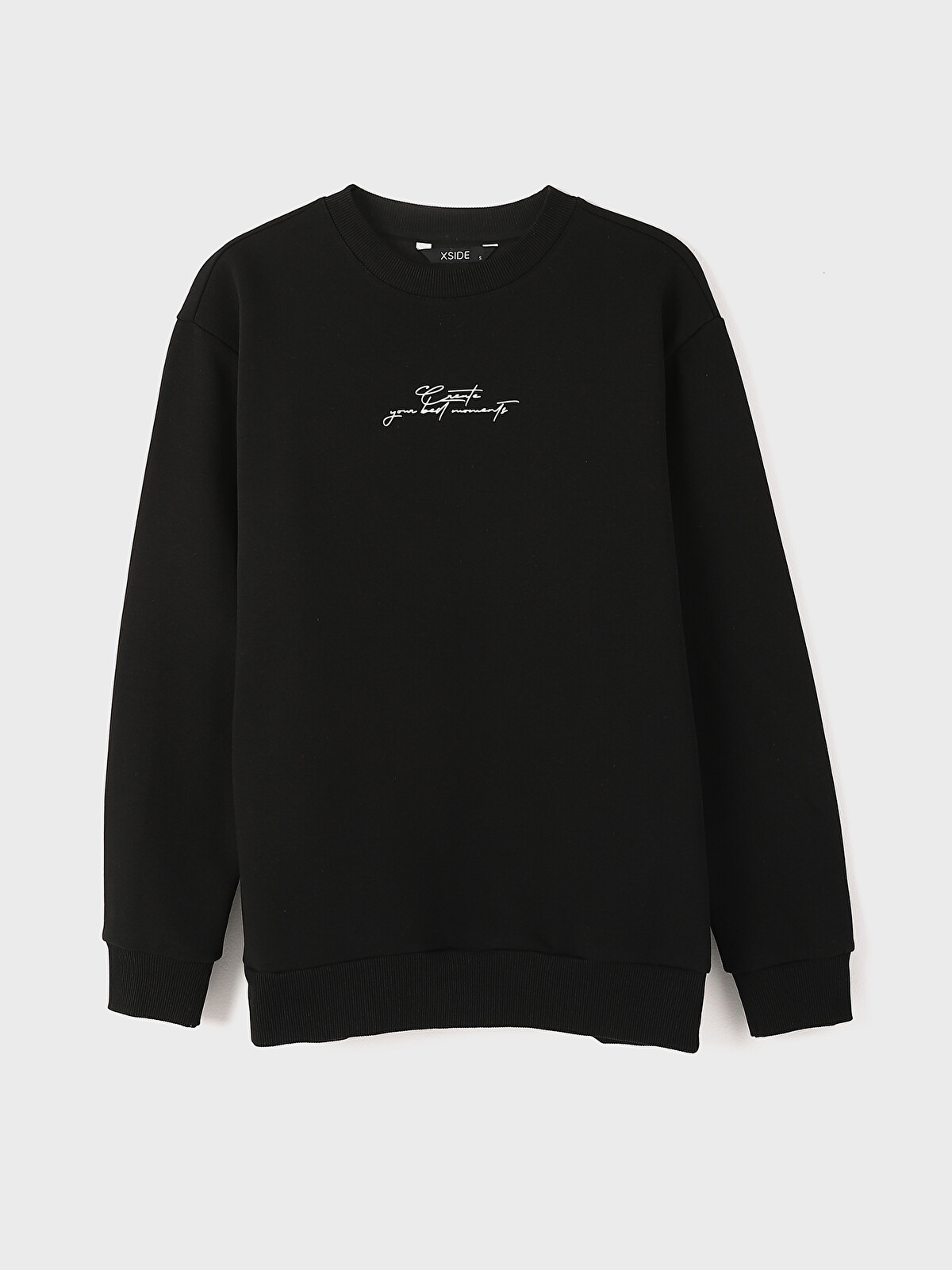 XSIDE Crew Neck Printed Men's Thick Sweatshirt - W4CO39Z8-K3W | LC