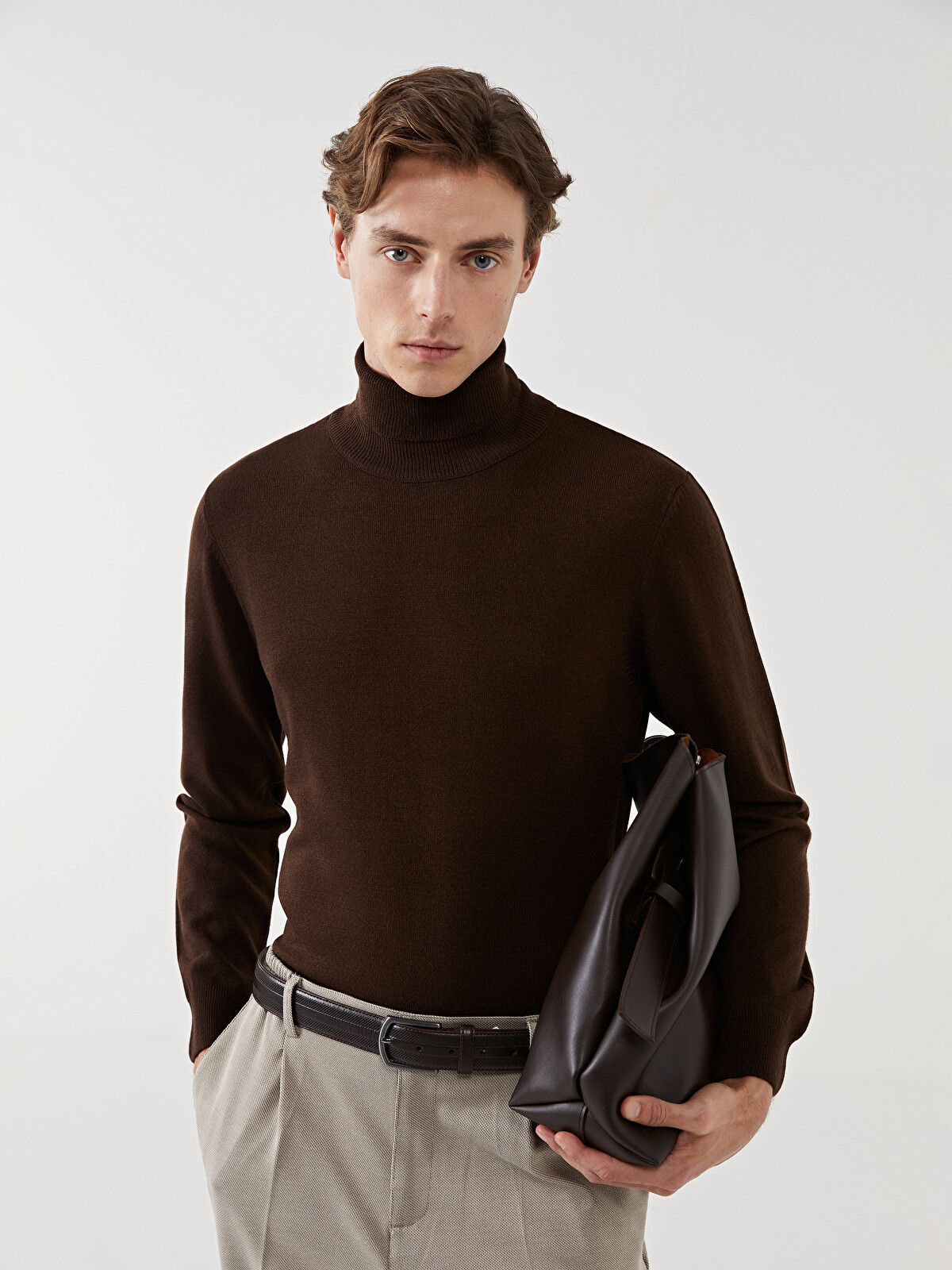 SOUTHBLUE Turtleneck Long Sleeve Men's Knitwear Sweater - W4DL55Z8