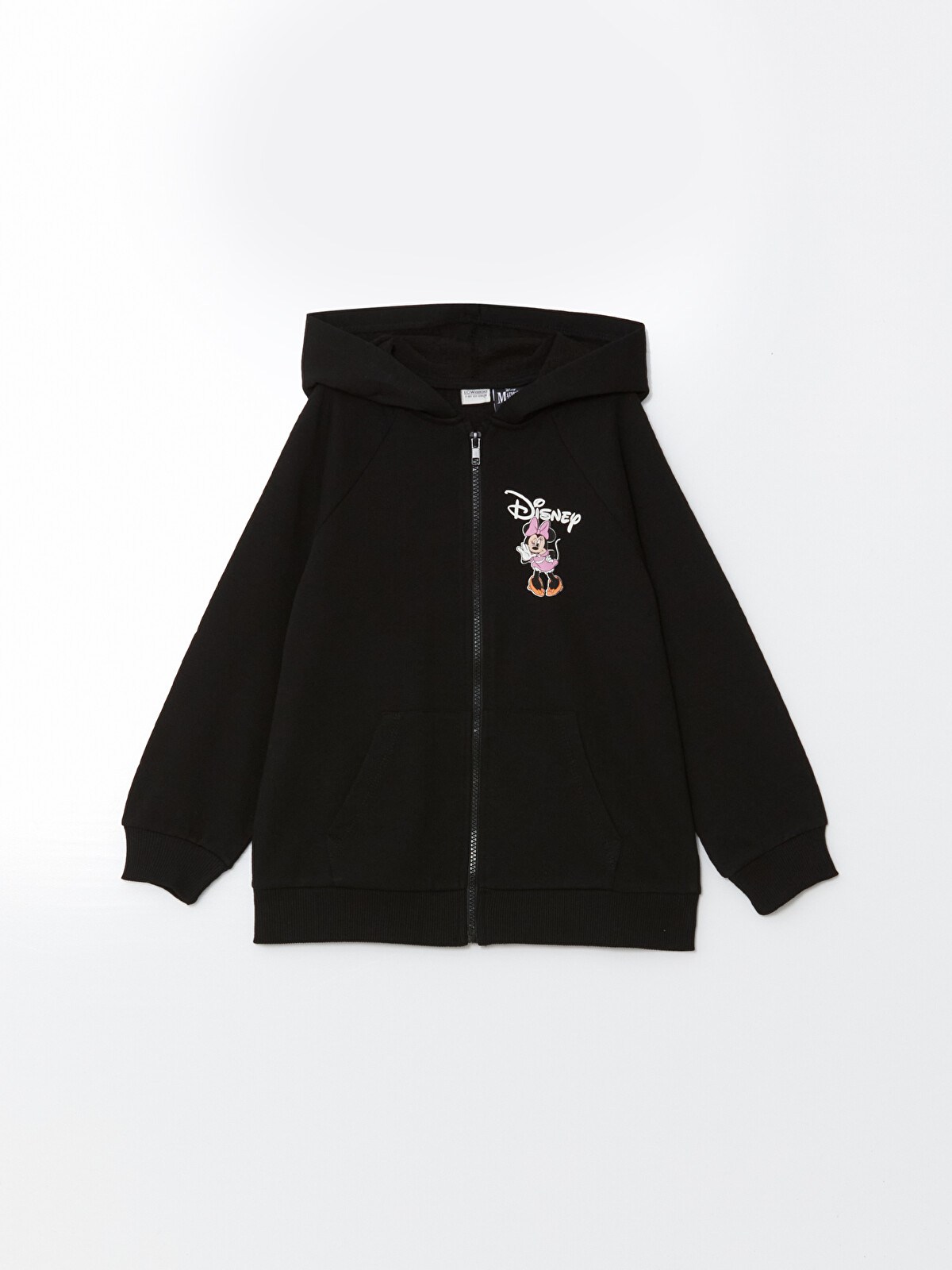 LCW Kids Minnie Mouse Printed Girls' Thick Zippered Sweatshirt