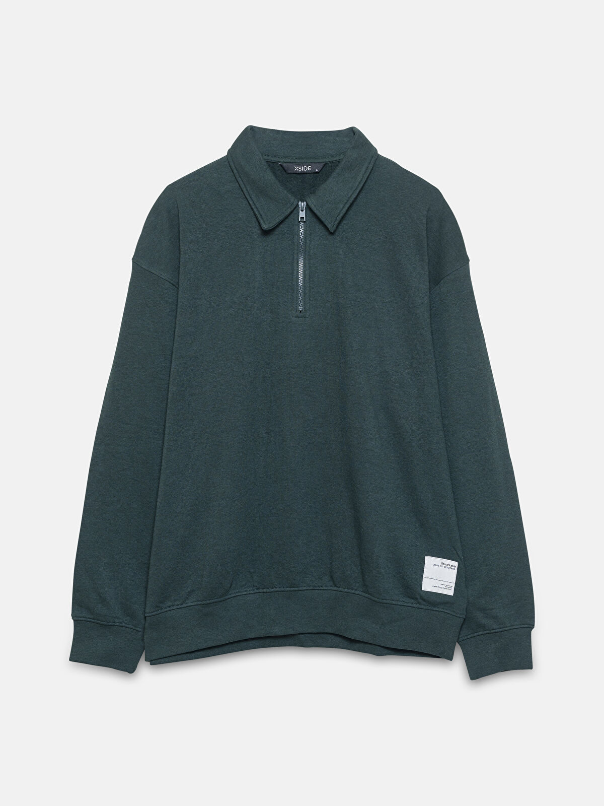 XSIDE Polo Neck Long Sleeve Men's Sweatshirt -W4EA65Z8-YED