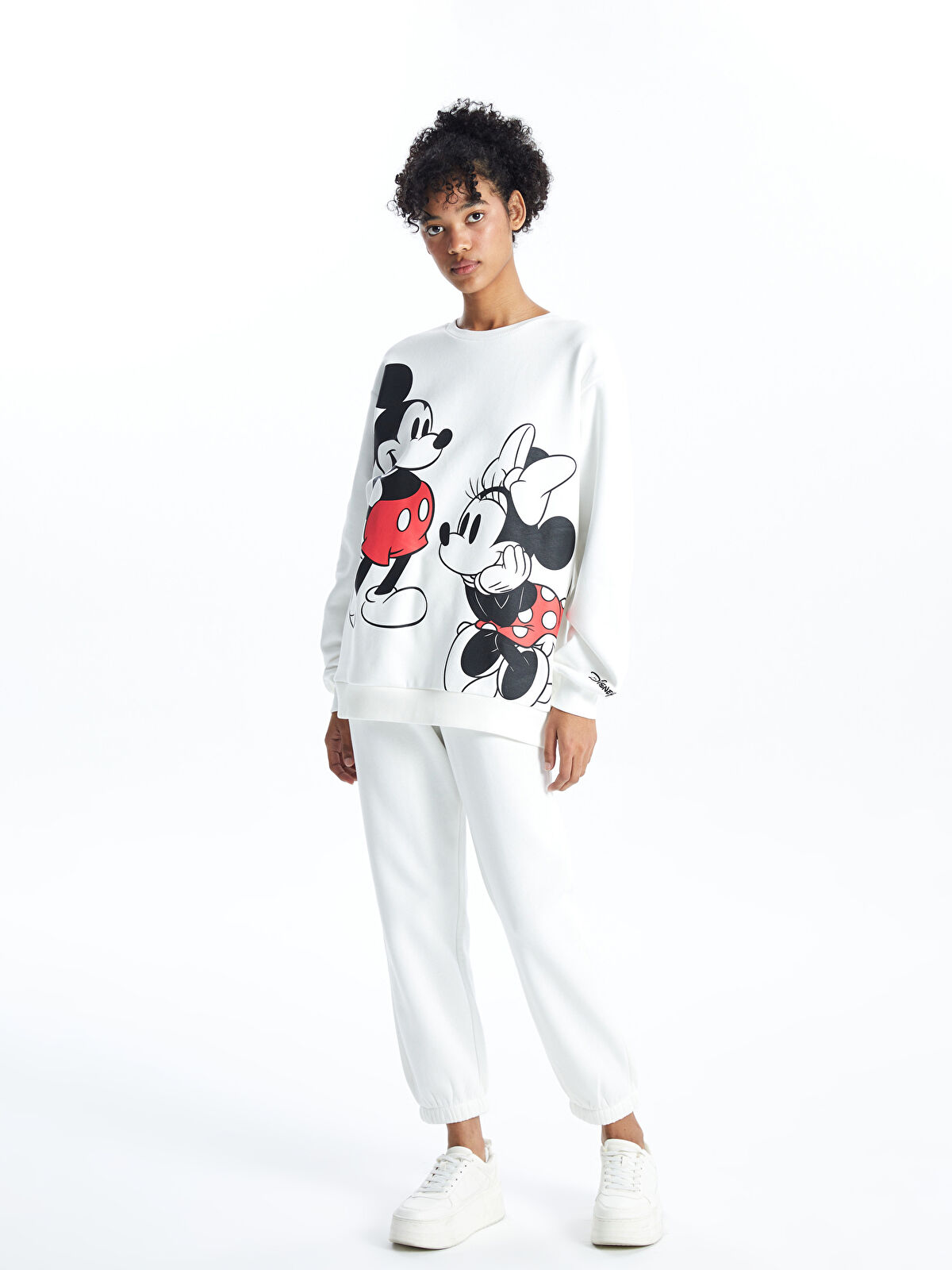 XSIDE Crew Neck Mickey and Minnie Mouse Printed Oversize
