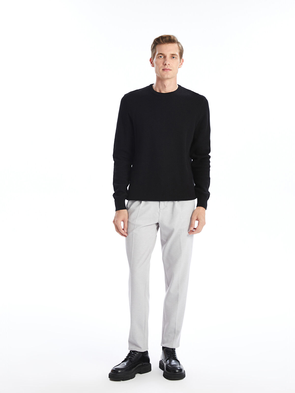 SOUTHBLUE Crew Neck Long Sleeve Men's Tricot Sweater