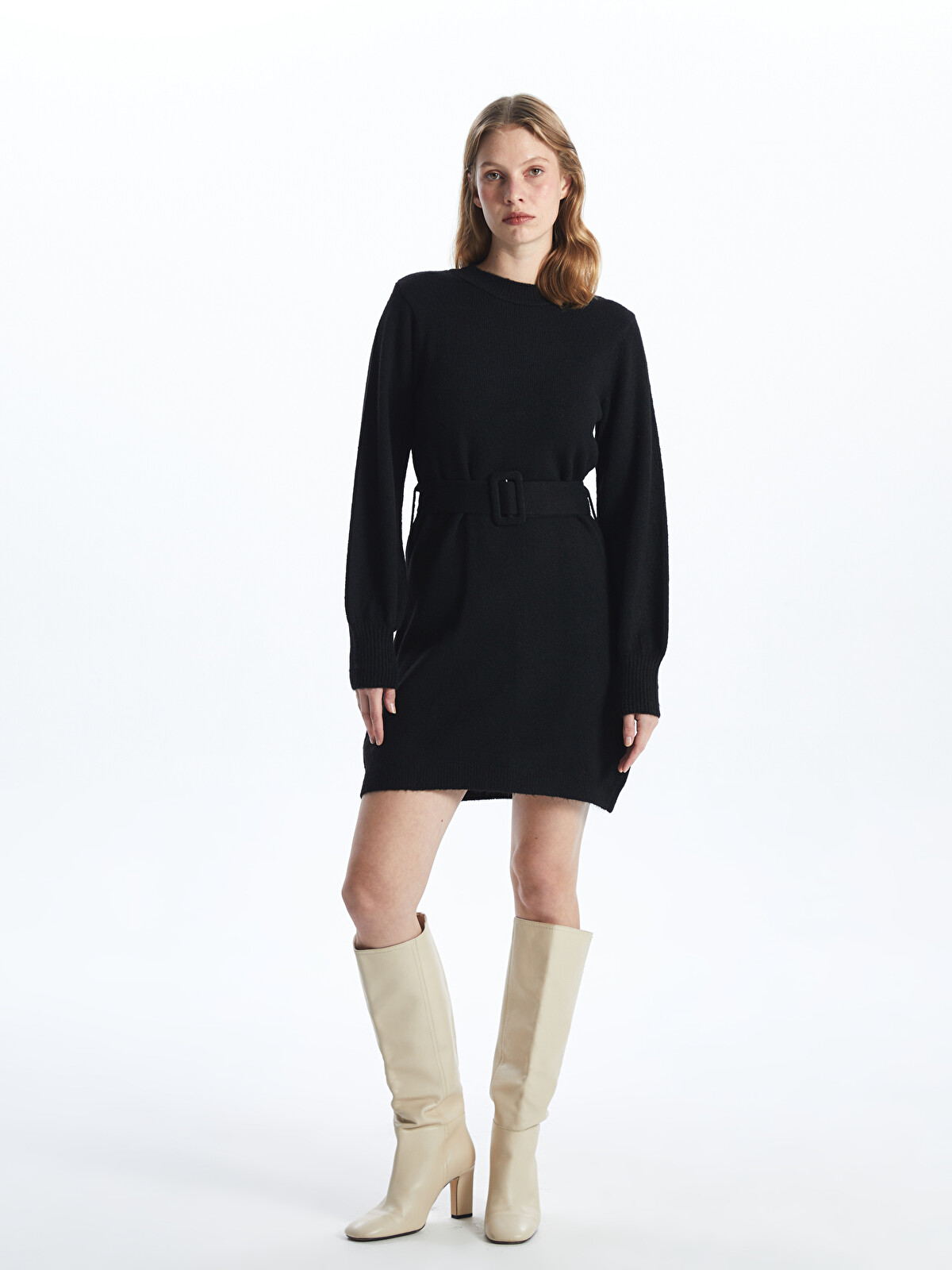 LCWAIKIKI Basic Crew Neck Women's Knitwear Tunic - W4FM76Z8-CVL