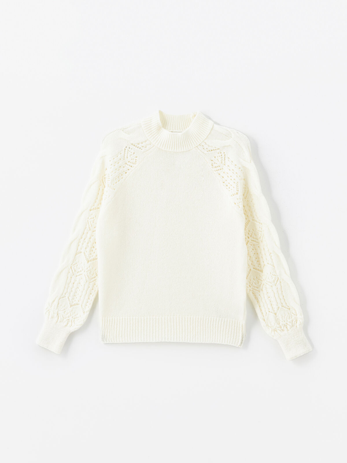 heve Tinker Knit white ホワイト LCW Vision Mock Turtleneck Hole-Knitted Women's Knitwear Sweater